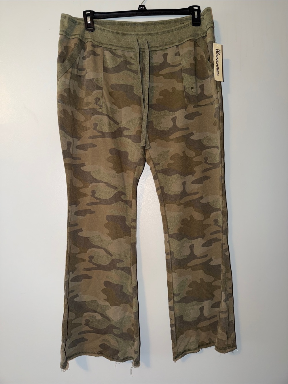 No Boundaries Olive Camo Boot Cut Jogger Pants